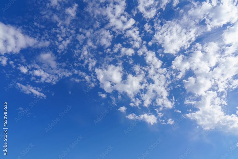 Poster blue sky with a white cloud background