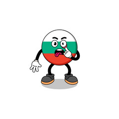 Character Illustration of bulgaria flag with tongue sticking out