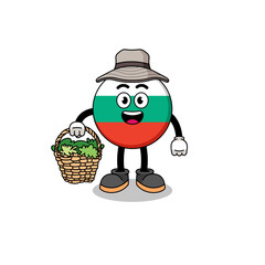 Fototapeta premium Character Illustration of bulgaria flag as a herbalist