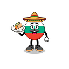 Character cartoon of bulgaria flag as a mexican chef