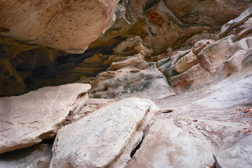 Entrance to the Cheese cave. Karachay-Cherkessia, Russia.