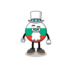 Illustration of bulgaria flag cartoon with i want you gesture