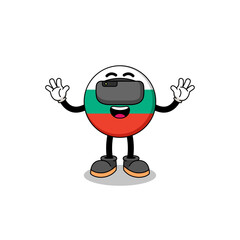 Illustration of bulgaria flag with a vr headset