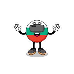 Obraz premium Illustration of bulgaria flag with a vr headset