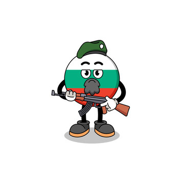 Character cartoon of bulgaria flag as a special force