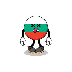bulgaria flag mascot illustration is dead