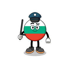 Cartoon Illustration of bulgaria flag police