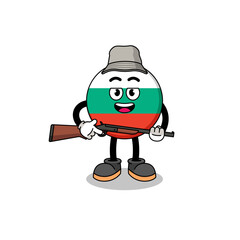 Obraz premium Cartoon Illustration of bulgaria flag hunter