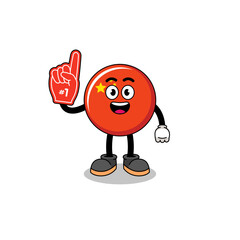Cartoon mascot of china flag number 1 fans
