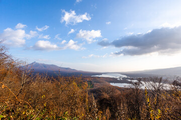 日暮山展望台から見た夜明けの大沼国定公園