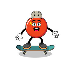 china flag mascot playing a skateboard