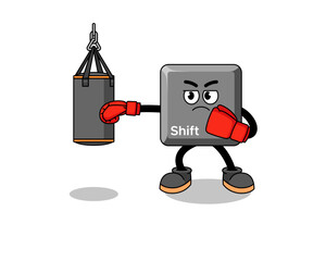 Illustration of keyboard shift key boxer