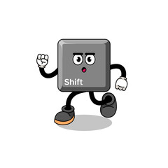 running keyboard shift key mascot illustration