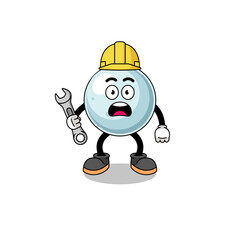 Character Illustration of silver ball with 404 error