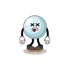 silver ball mascot illustration is dead