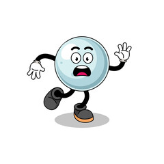 slipping silver ball mascot illustration