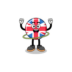 Fototapeta premium Character Illustration of united kingdom flag playing hula hoop