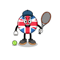 united kingdom flag illustration as a tennis player