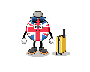 Fototapeta premium united kingdom flag mascot doing vacation