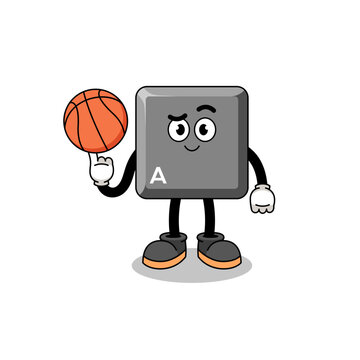 keyboard A key illustration as a basketball player