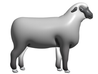 Fototapeta premium Sheep in 3D rendering format.