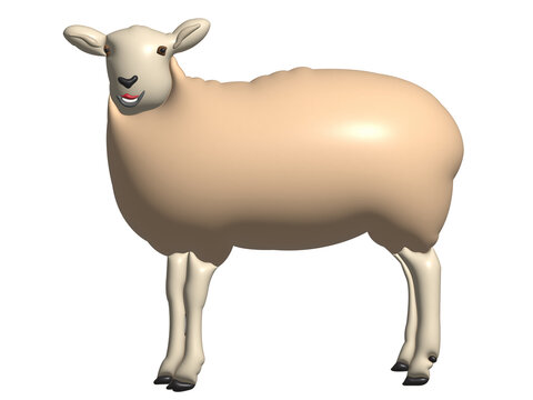 Sheep in 3D rendering format.