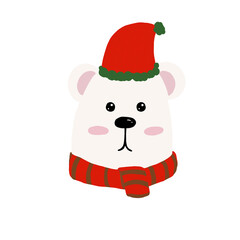 White bear in Christmas