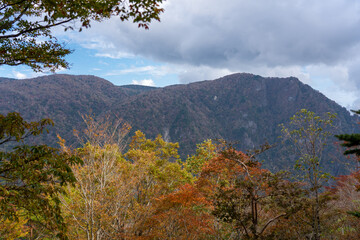 奈良県の大台ケ原・西大台のハイキングコースにある逆峠展望台から撮った風景
