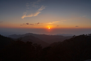 Sunrise from the observation deck at Odaigahara in Nara Prefecture