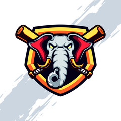 Mighty Elephant Baseball Mascot
