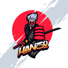 Black Haori Japanese Samurai Mascot