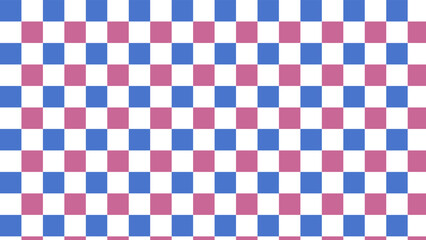 cute aesthetics white, blue and pink checkerboard, gingham, plaid, checkered, tartan wallpaper illustration, perfect for banner, backdrop, postcard, background, wallpaper