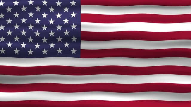Seamless loop animation of the USA flag, flag waving in the wind, perfect for videos of independence day or other holidays