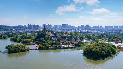 Aerial photo of Jinshan Temple in Zhenjiang, China