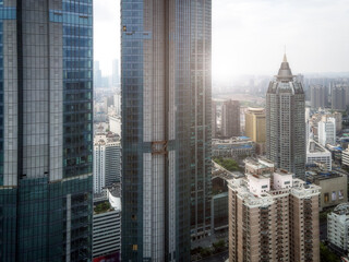 Aerial photography of Chinese modern urban architectural landscape skyline