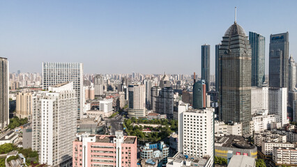 Obraz premium Aerial photography of Chinese modern urban architectural landscape skyline