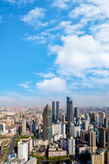 Aerial photography of Chinese modern urban architectural landscape skyline