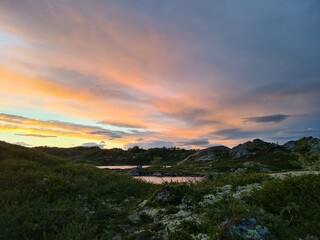 sunset over the mountains 