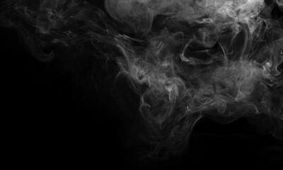 White Smoke isolated on black background	
