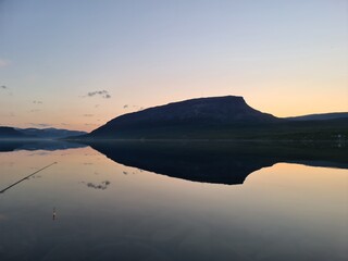 sunset over the lake