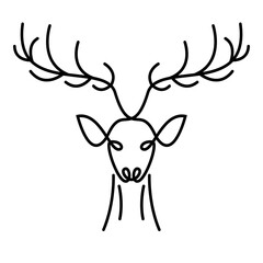 Deer head design isolated on transparent background. Wild Animals.