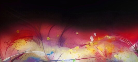 abstract colorful flower on black background wallpaper