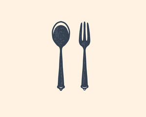 Spoon And Fork Logo Design for Restaurant Food Business or FNB in SVG vector