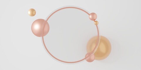 Glass frame for text and pictures Modern Decorative Background 3D Illustrations