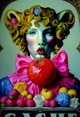 girl with fruits