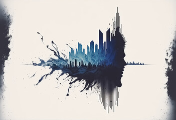 Obraz premium Double exposure - Soundwave Logos No.02