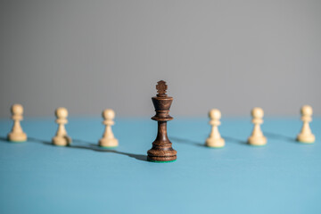 king chess piece standing near pawns
