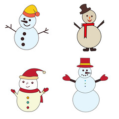 Cute Christmas snowman vector 