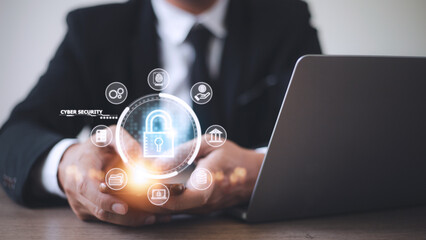 Cyber security internet and networking concept. information security and encryption, secure access to user's personal information, secure Internet access, cybersecurity.