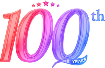 100th year anniversary 3d number 